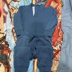 Blue Quilted Jogger Set